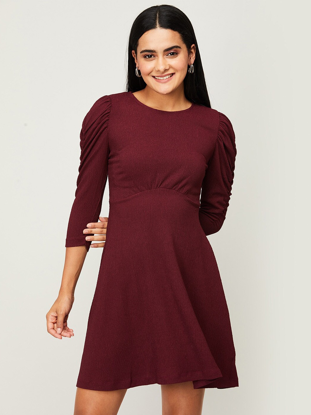 

Ginger by Lifestyle Women Solid Red Polyester Dress