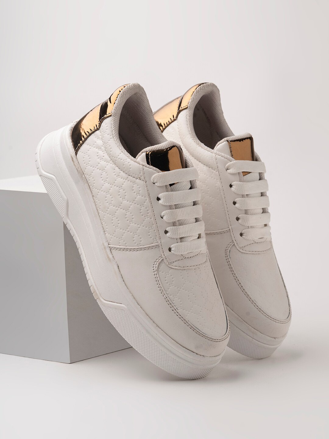 

Shoetopia Women White Walking Non-Marking Sports Shoes
