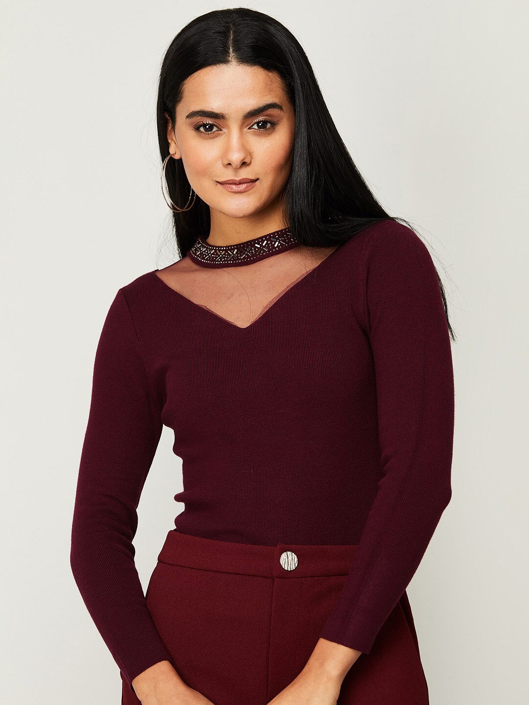 

CODE by Lifestyle Women Brown Solid Viscose Rayon Pullover