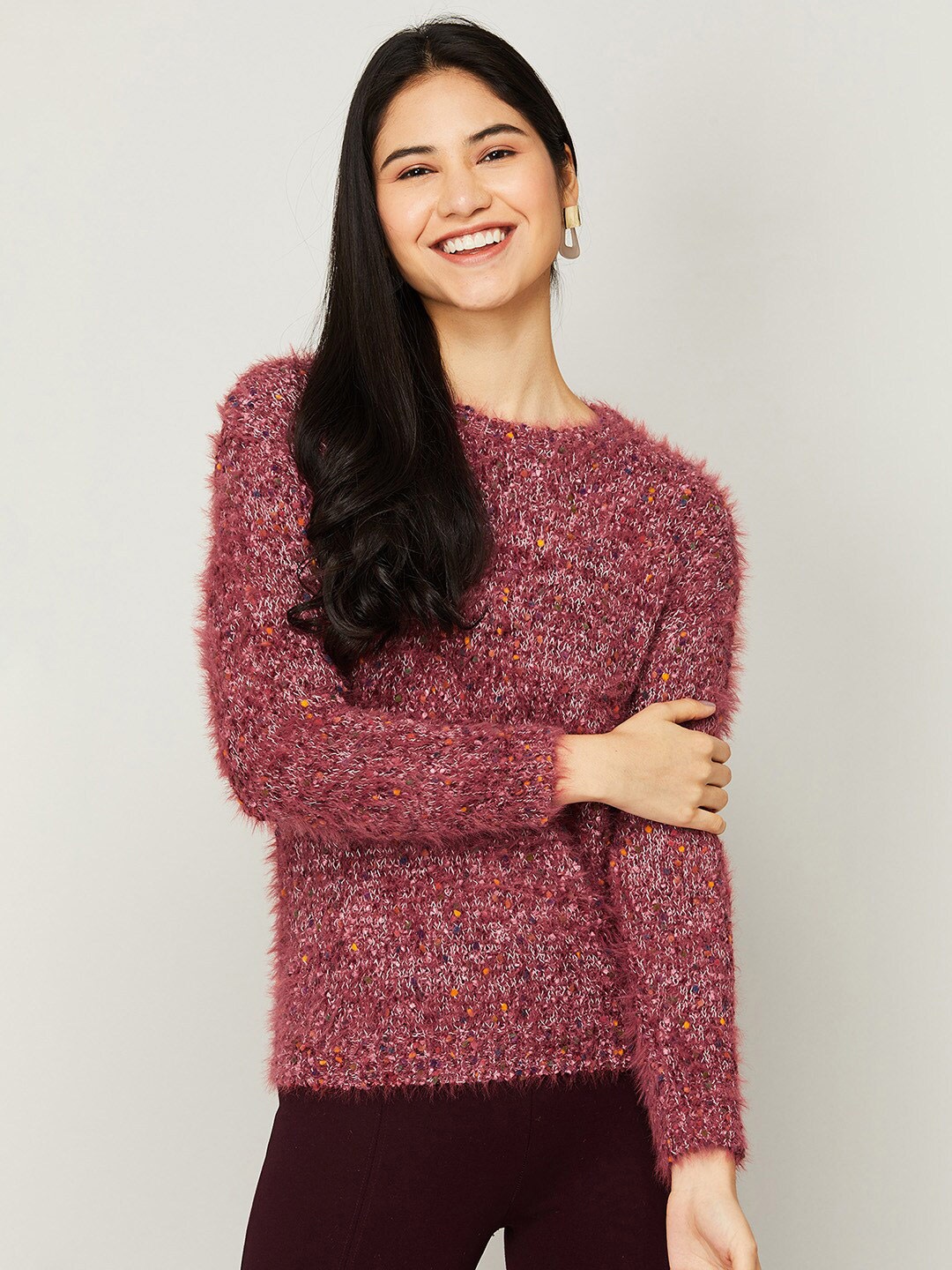 

Fame Forever by Lifestyle Women Red Acrylic Pullover