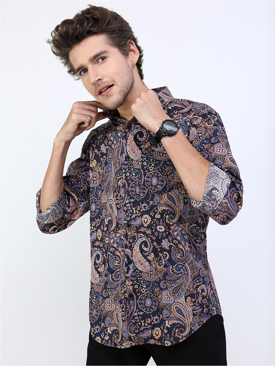 

KETCH Men Lavender Slim Fit Printed Casual Shirt