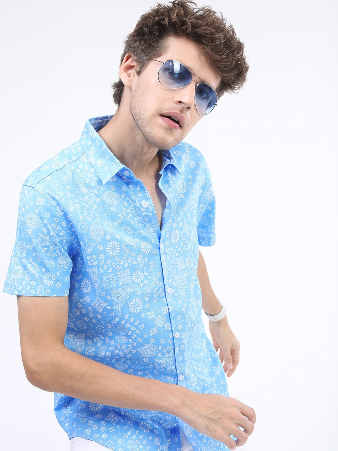 

KETCH Men Blue Slim Fit Floral Printed Casual Shirt