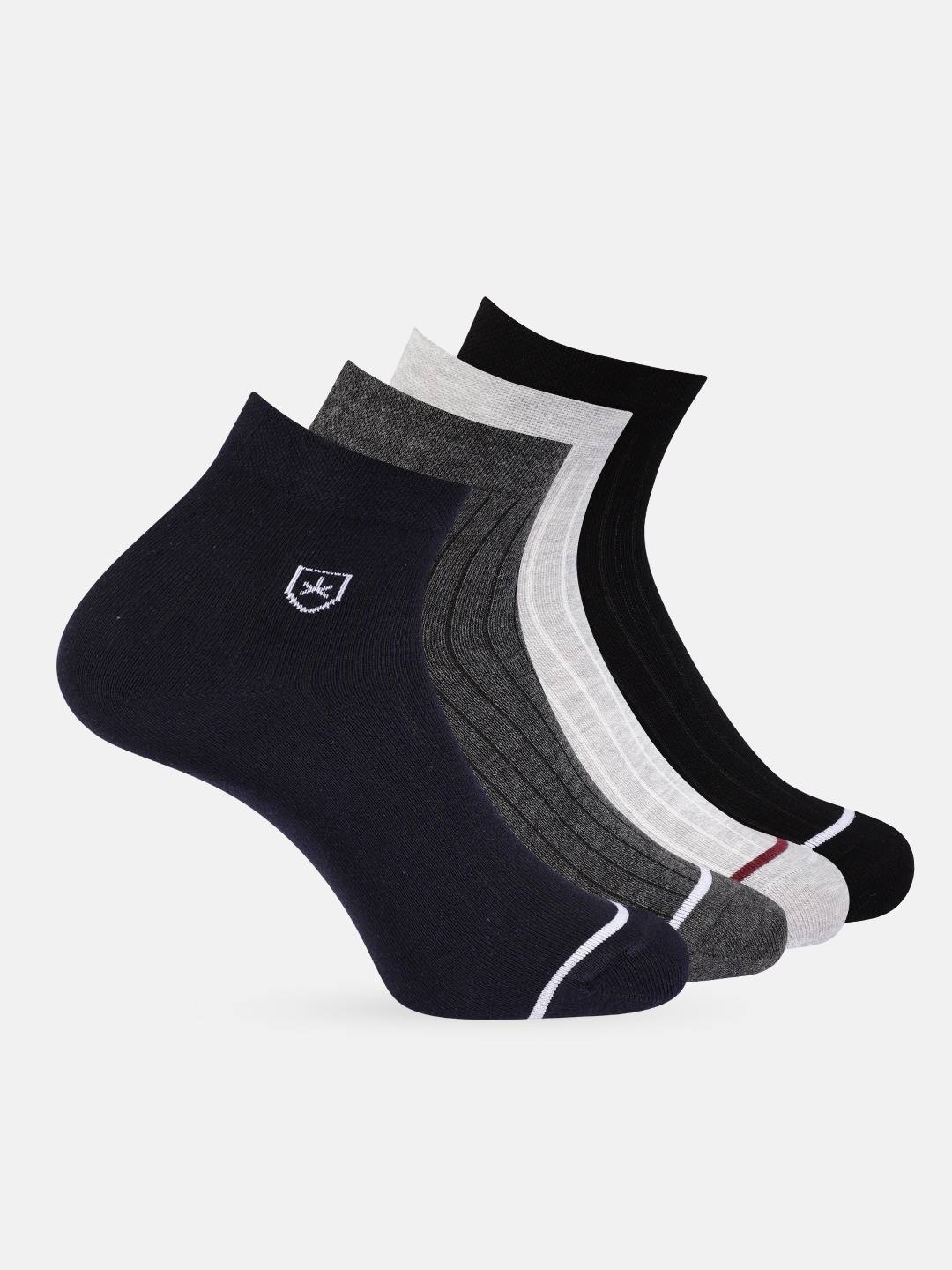 

Roadster Men Pack of 4 Ankle Length Socks, Charcoal