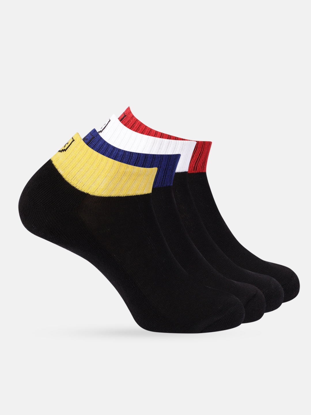 

Roadster Men Pack of 4 Ankle Length Socks, Black
