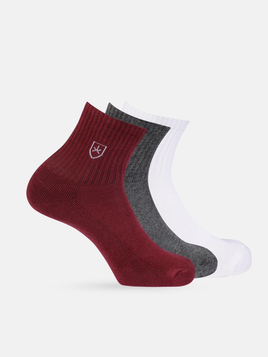 

Roadster Men Pack of 3 Above Ankle Length Socks, Red