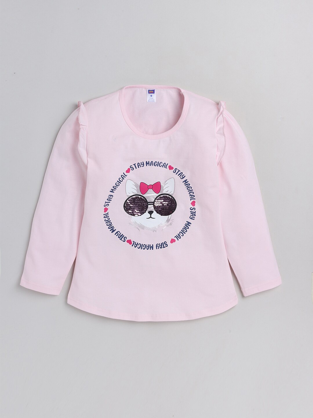 

Nottie Planet Girls Pink 100% Cotton Printed Top