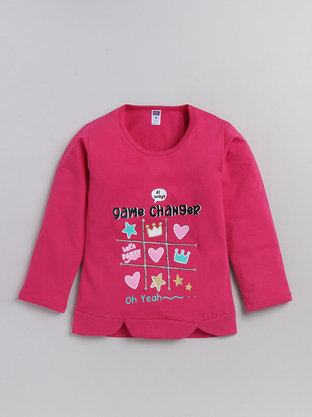 

Nottie Planet Girls Fuchsia Printed Top