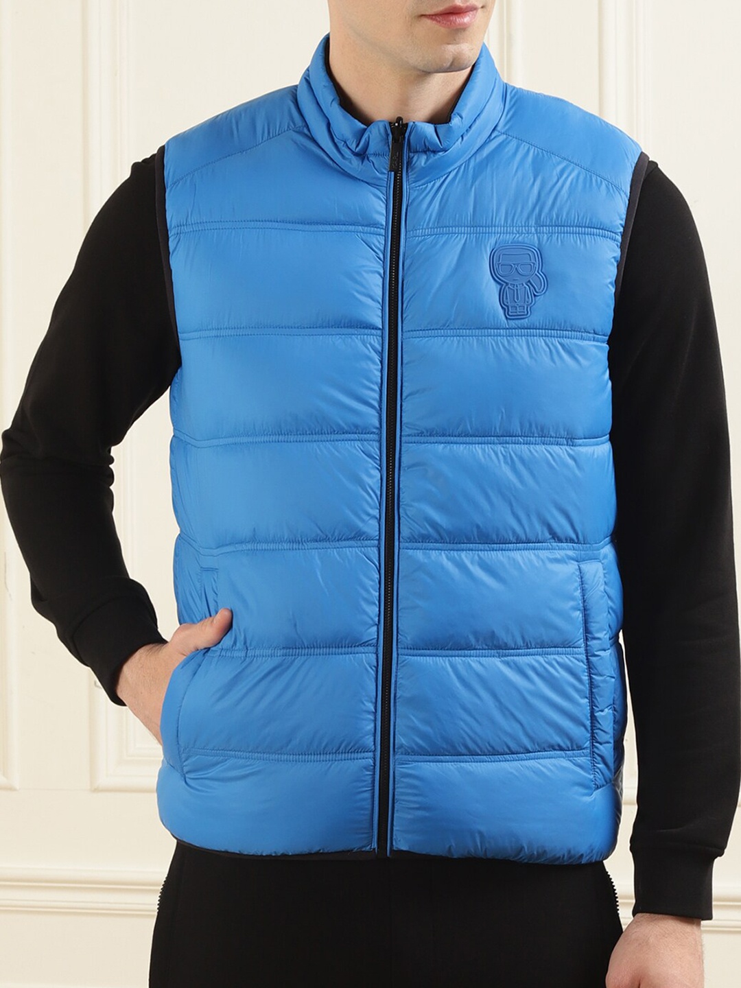 

Karl Lagerfeld Men Blue Solid Reversible Padded Jacket
