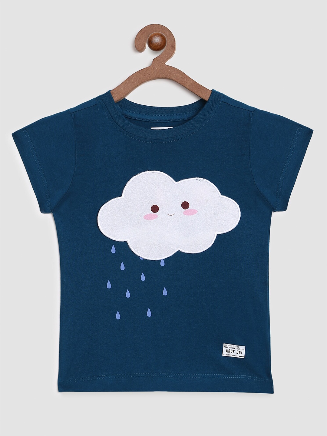 

abof Girls Navy Blue Printed T-shirt