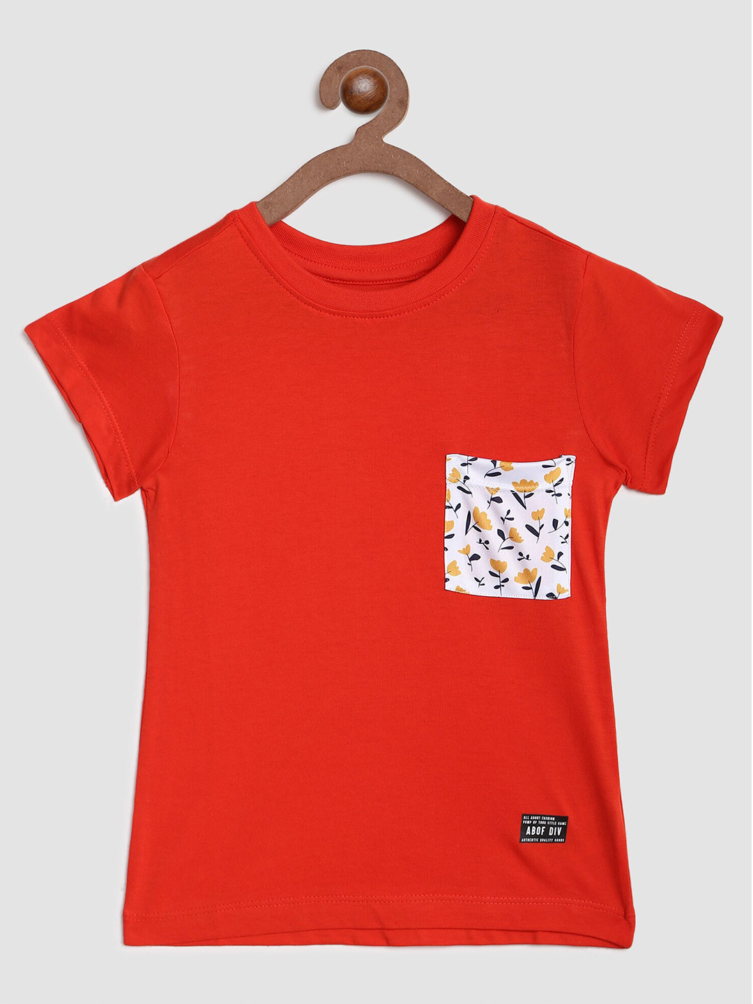 

Abof Girls Red Solid T-shirt