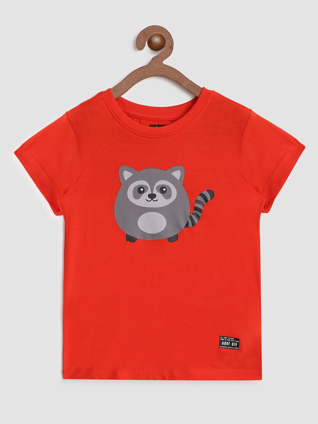 

abof Girls Red Printed Cotton T-shirt