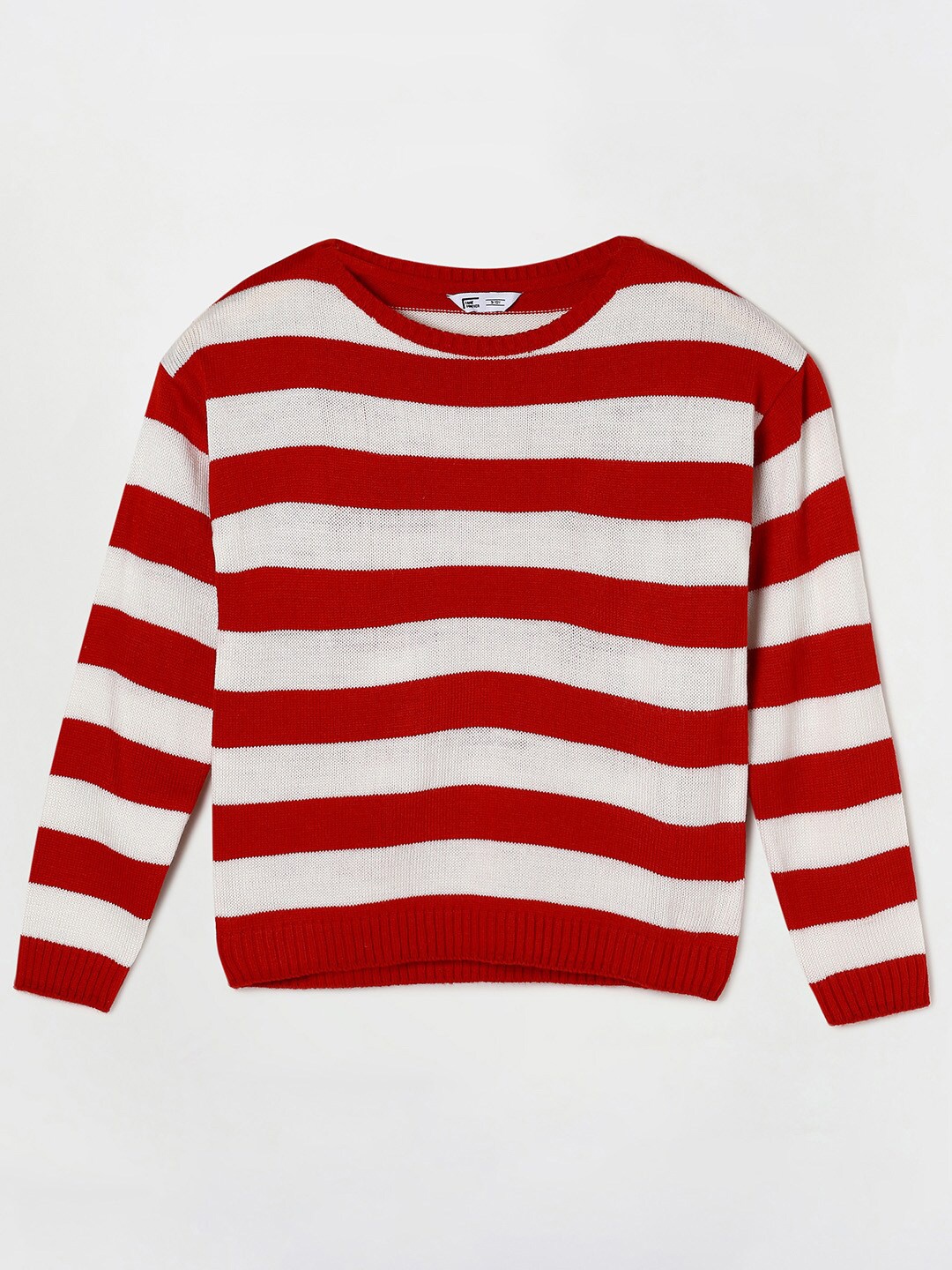 

Fame Forever by Lifestyle Girls Red & White Colourblocked Sweater Vest