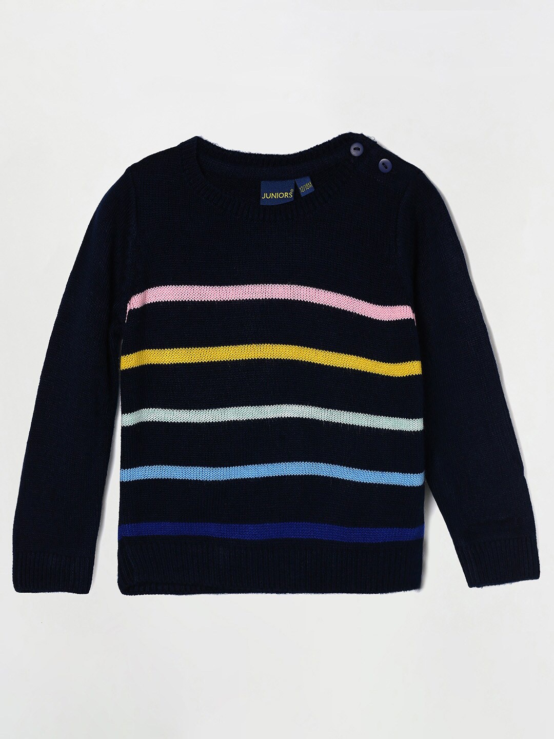 

Juniors by Lifestyle Girls Navy Blue Striped Sweater Vest