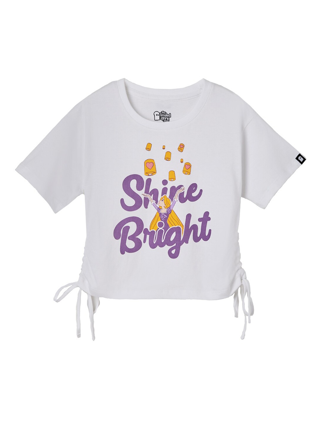 

The Souled Store Girls White Typography Printed T-shirt