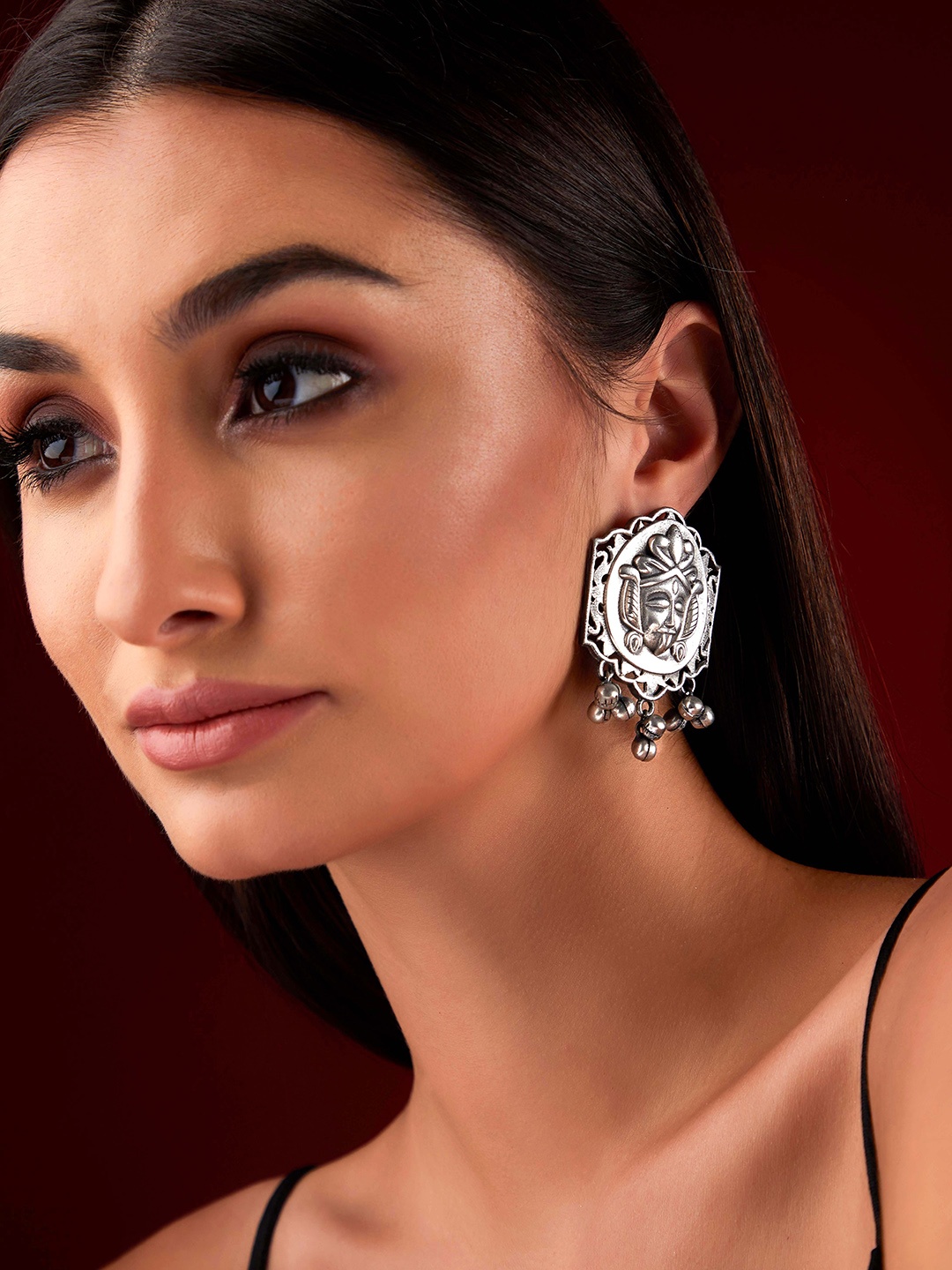 

Rubans Silver-Toned Classic Drop Earrings