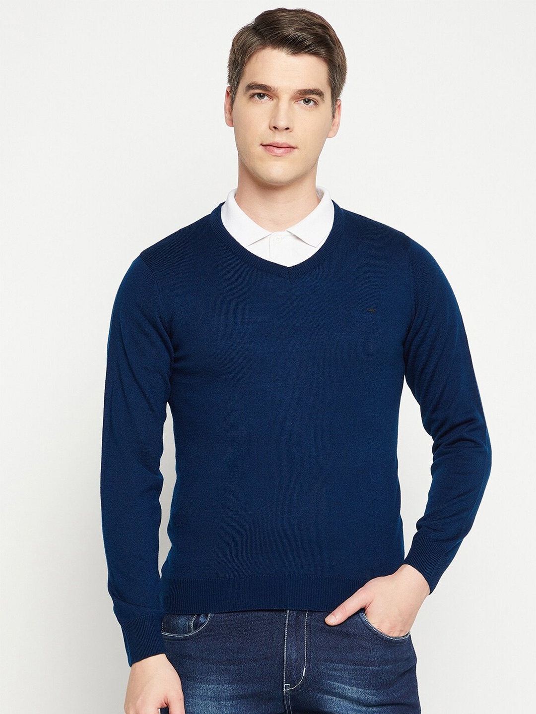 

Okane Men Blue Woollen Pullover