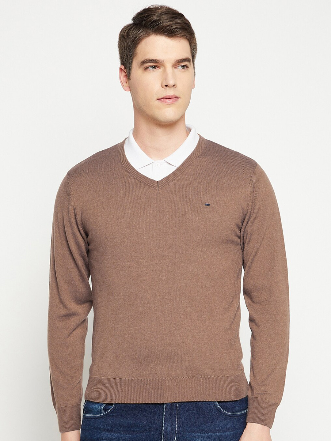 

Okane Men Camel Brown Pullover