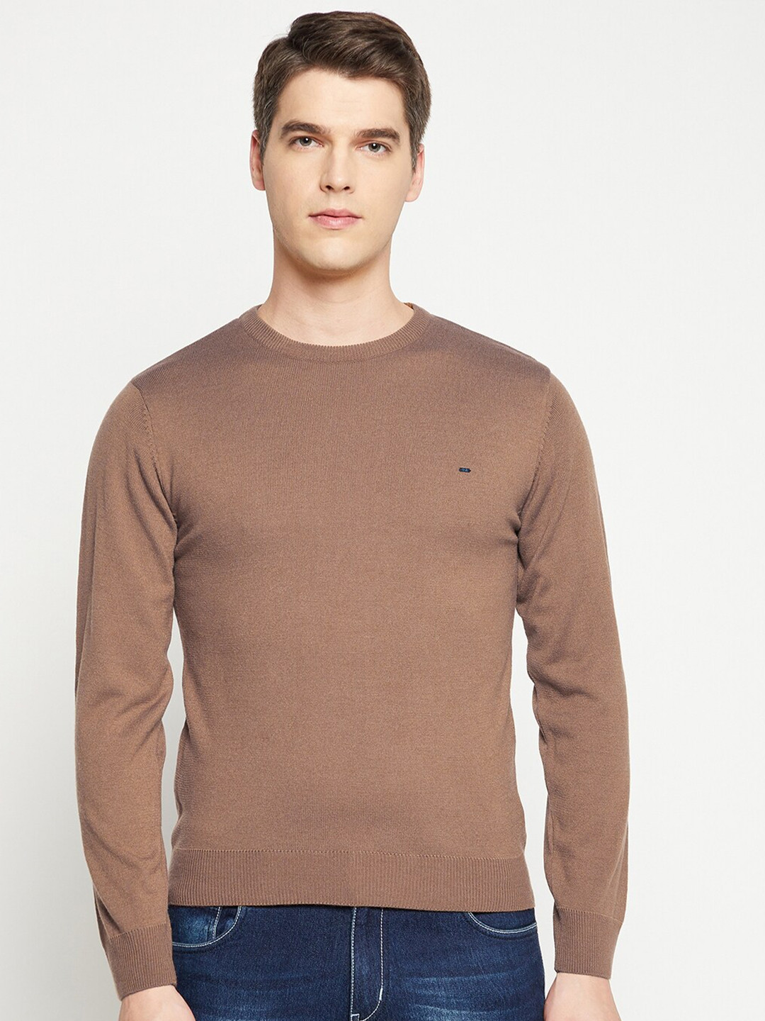 

Okane Men Camel Brown Pullover