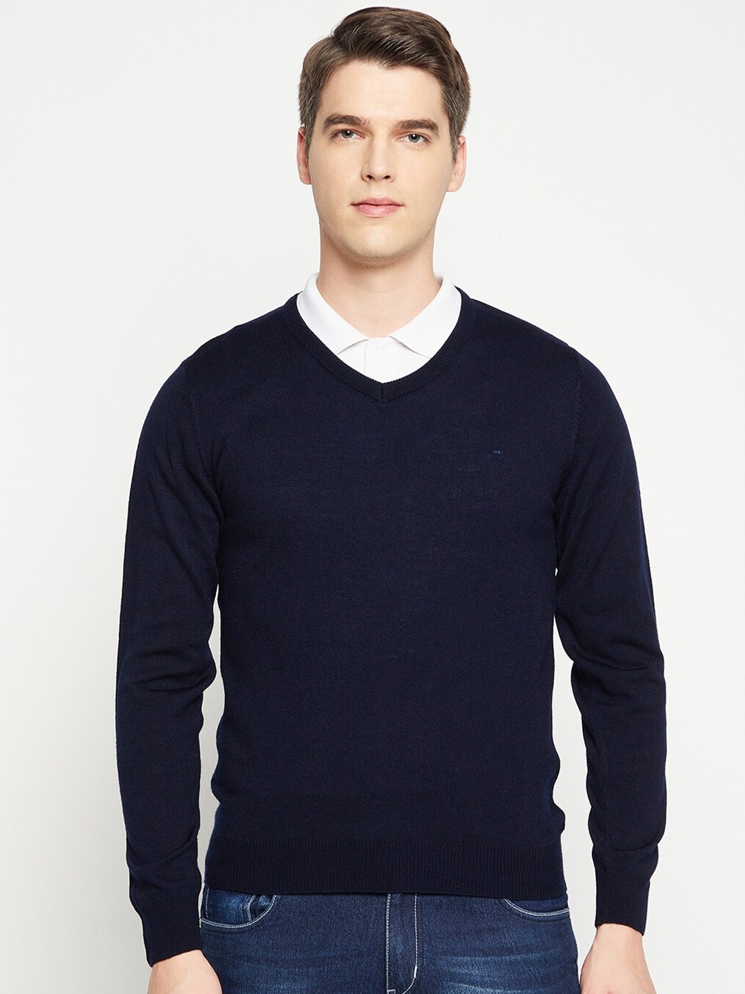 

Okane Men Navy Blue Pullover