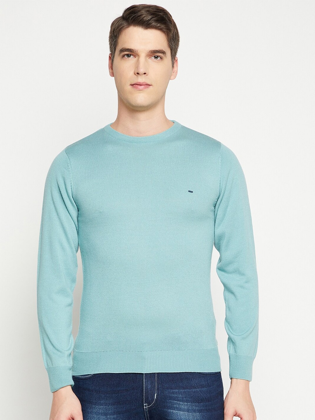 

Okane Men Green Round Neck Pullover