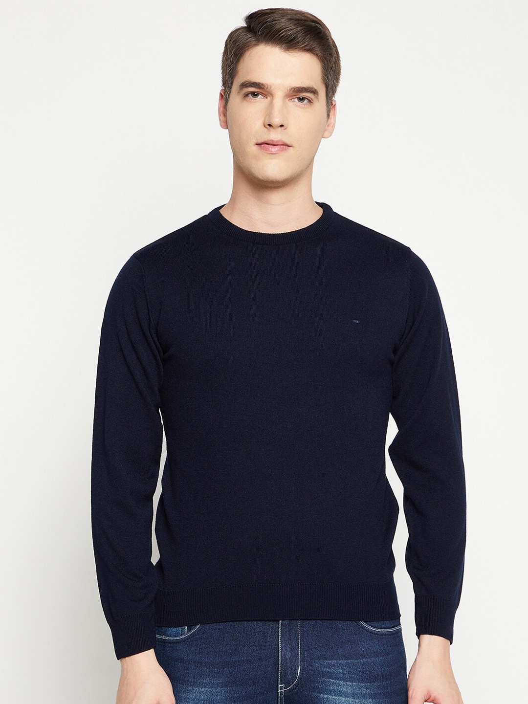 

Okane Men Navy Blue Pullover Sweater