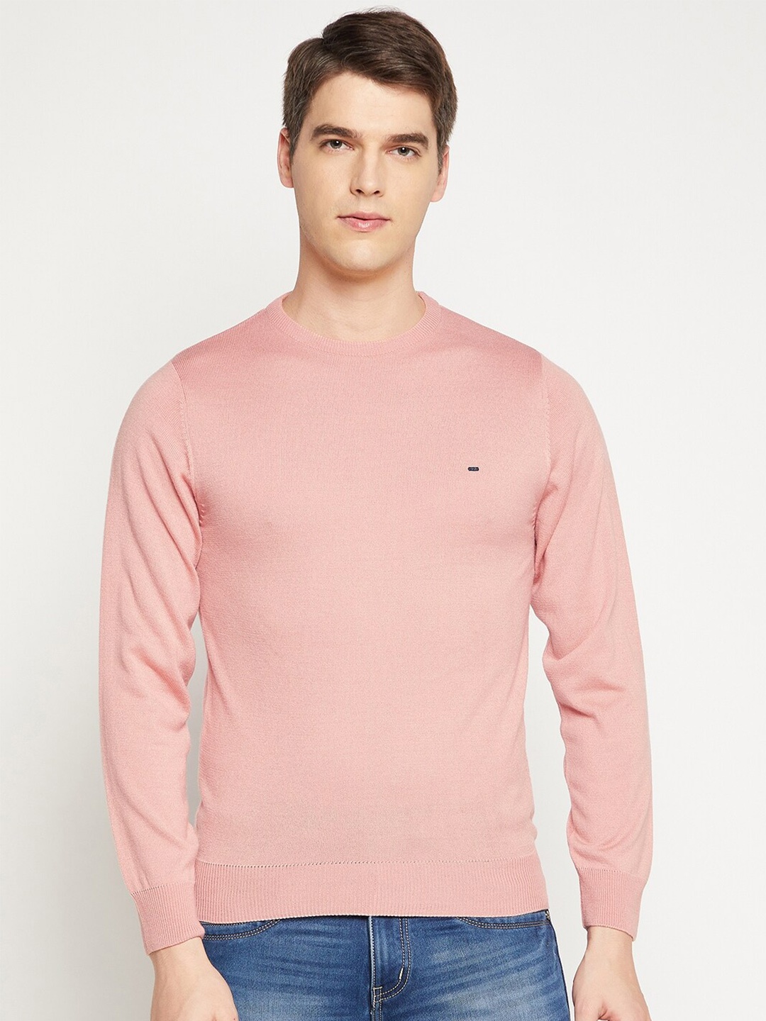 

Okane Men Peach-Coloured Pullover