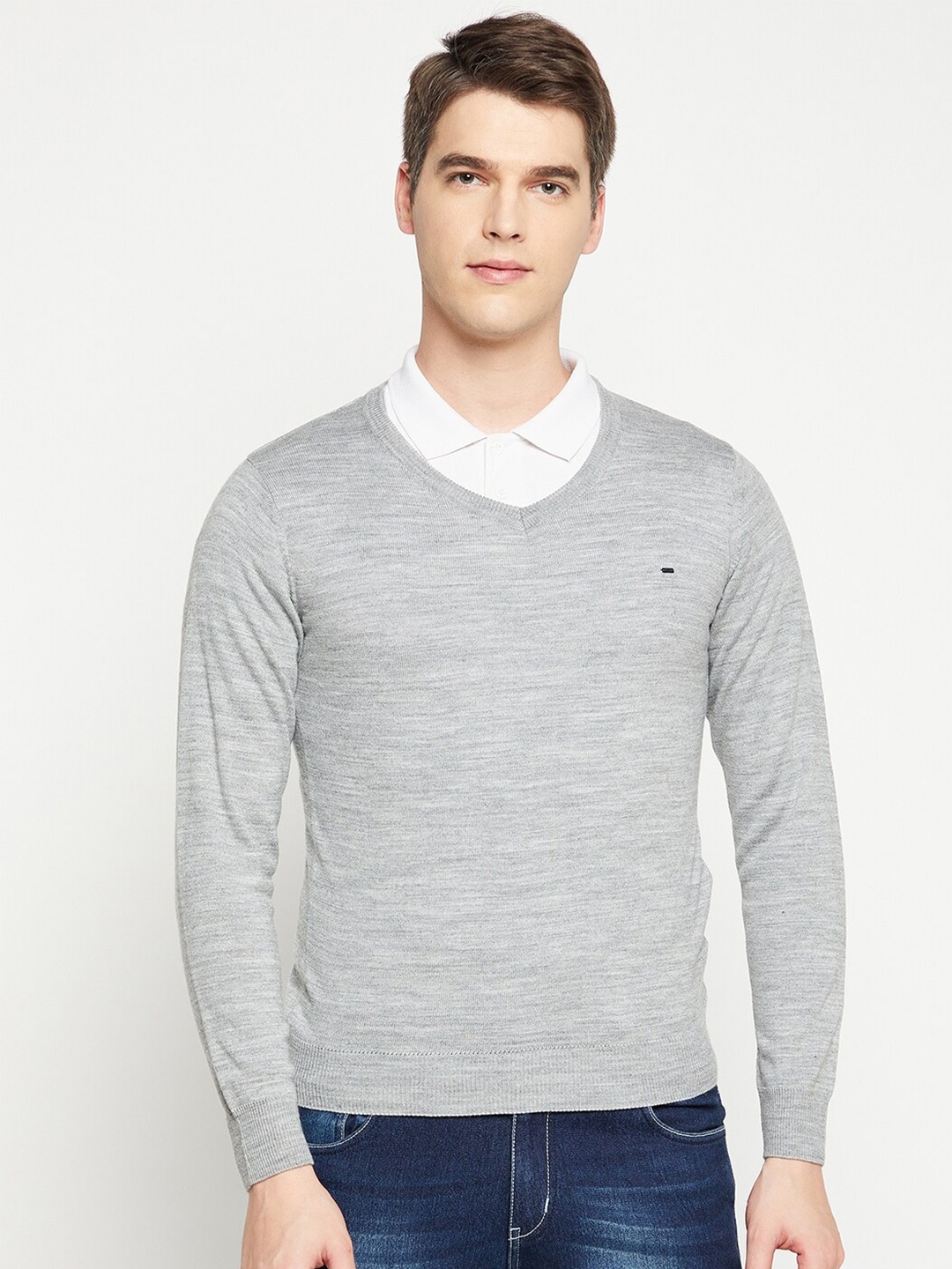 

Okane Men Grey Melange Pullover