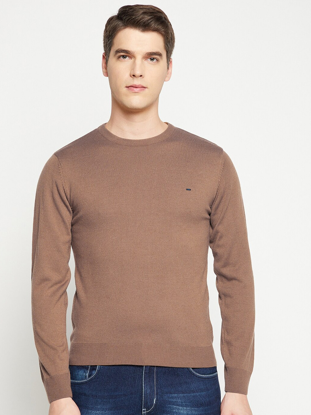 

Okane Men Camel Brown Pullover