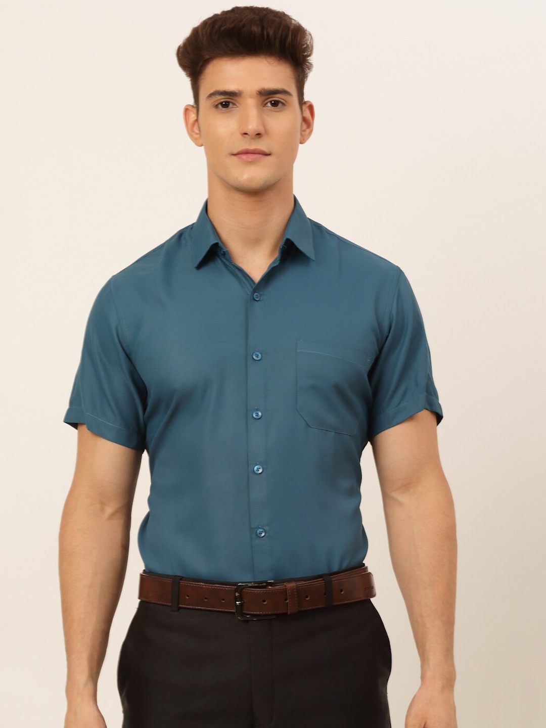 

JAINISH Men Teal Classic Formal Shirt