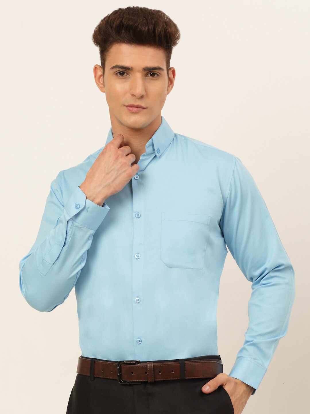 

JAINISH Men Blue Classic Formal Shirt