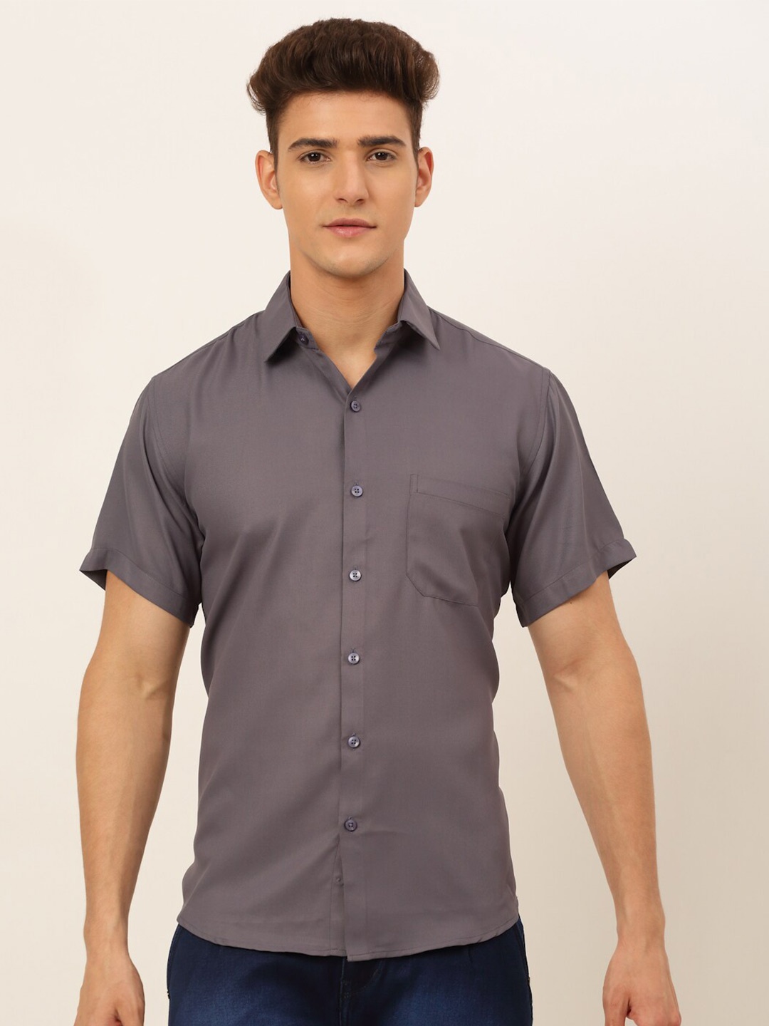 

JAINISH Men Grey Classic Casual Shirt