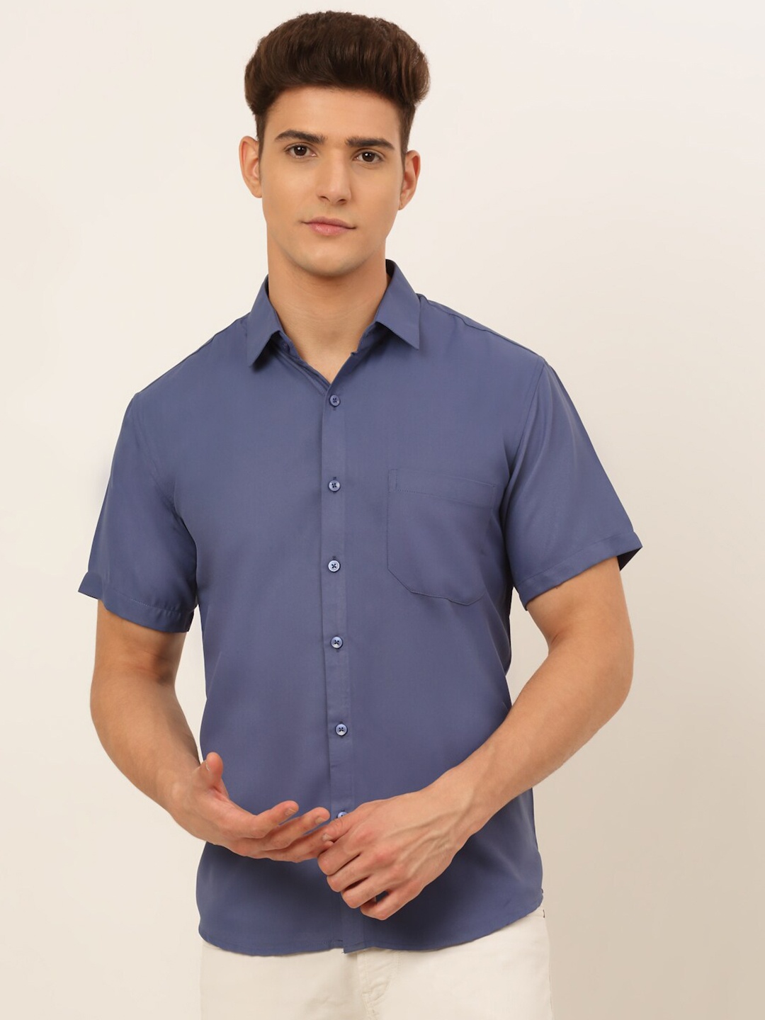 

JAINISH Men Blue Classic Casual Shirt, Violet