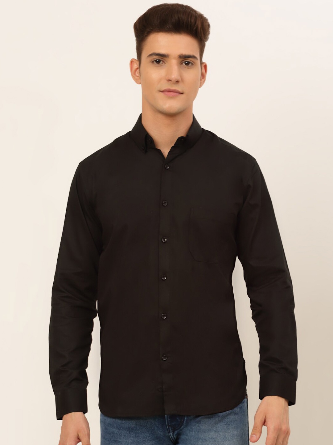 

JAINISH Men Black Classic Cotton Casual Shirt