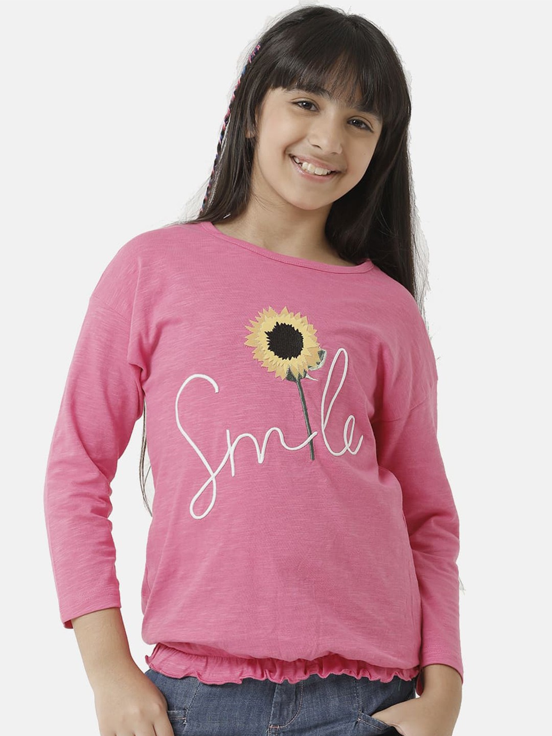 

UNDER FOURTEEN ONLY Pink Print Pure Cotton Top
