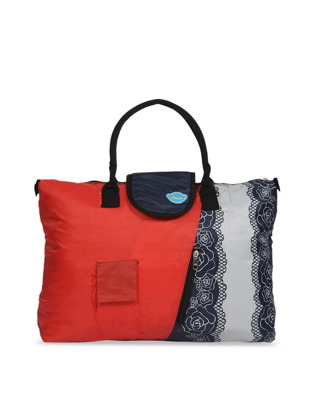 

Kuber Industries Red Colourblocked Oversized Shopper Handheld Bag