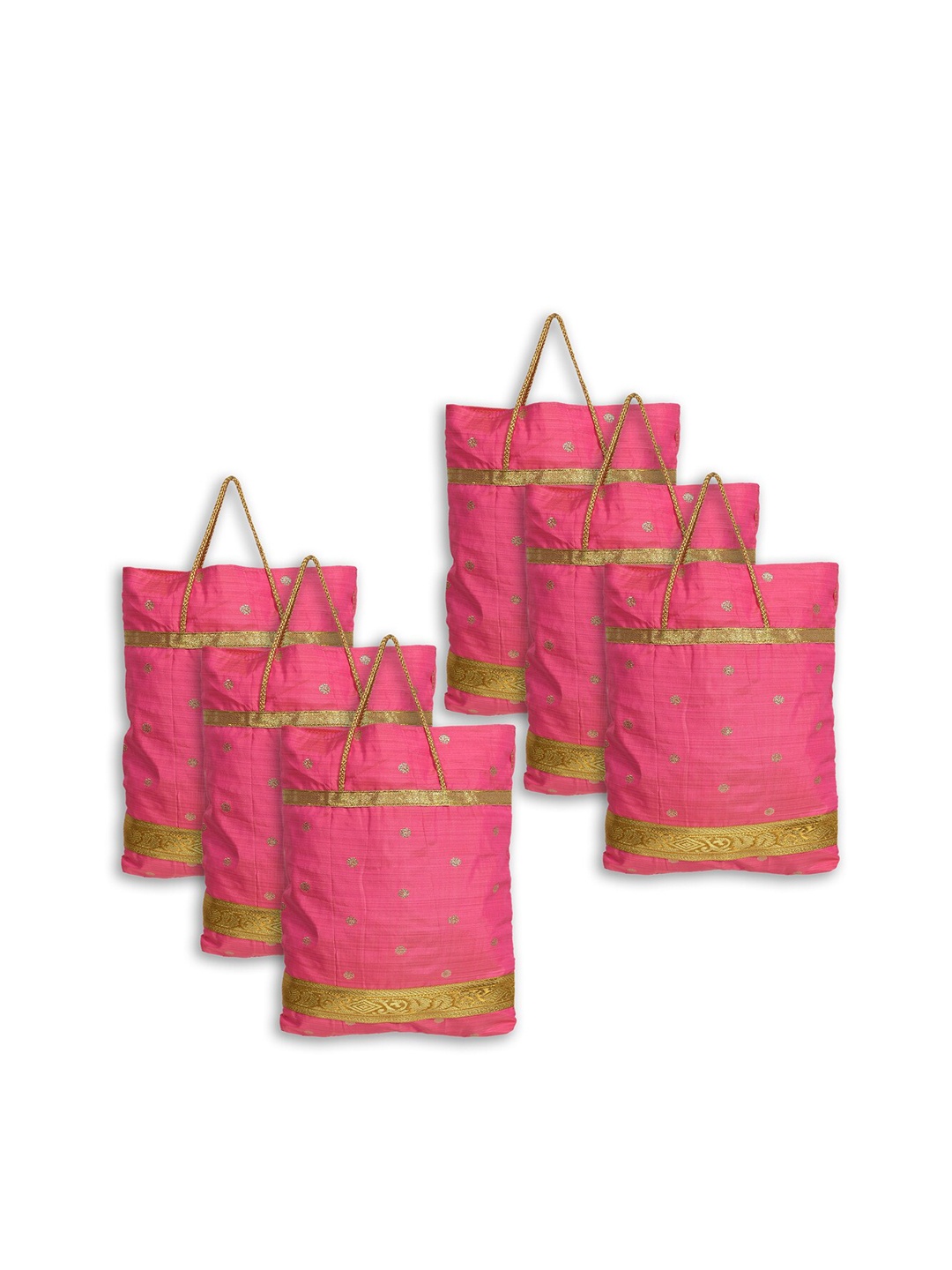 Kuber Industries Women Pack of 6 Pink Oversized Shopper Tote Bag