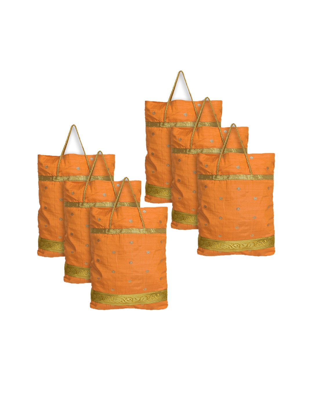 

Kuber Industries Set of 6 Self Design Oversized Shopper Tote Bags, Yellow