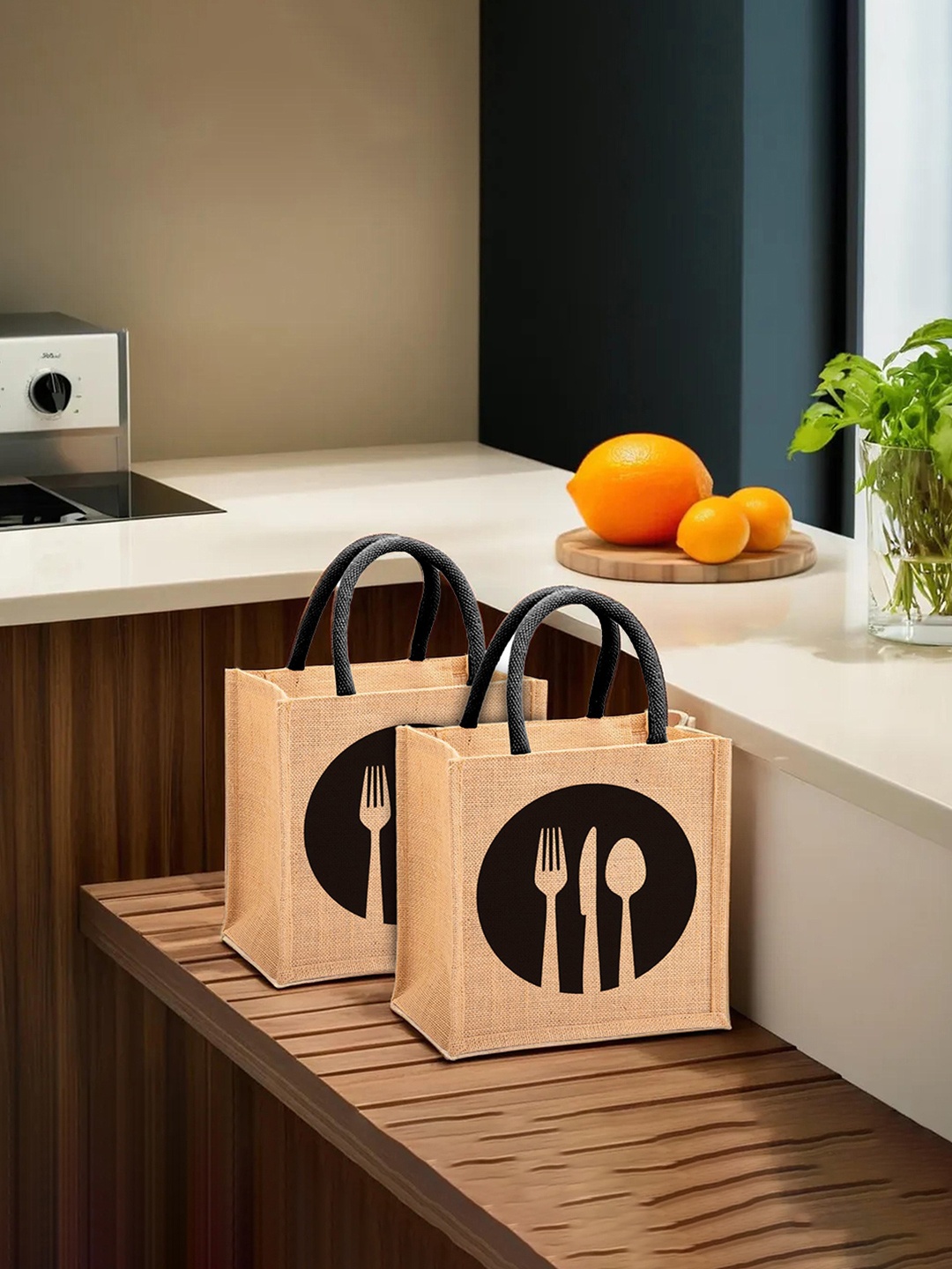 

Kuber Industries Set of 2 Black Swagger Tote Bag
