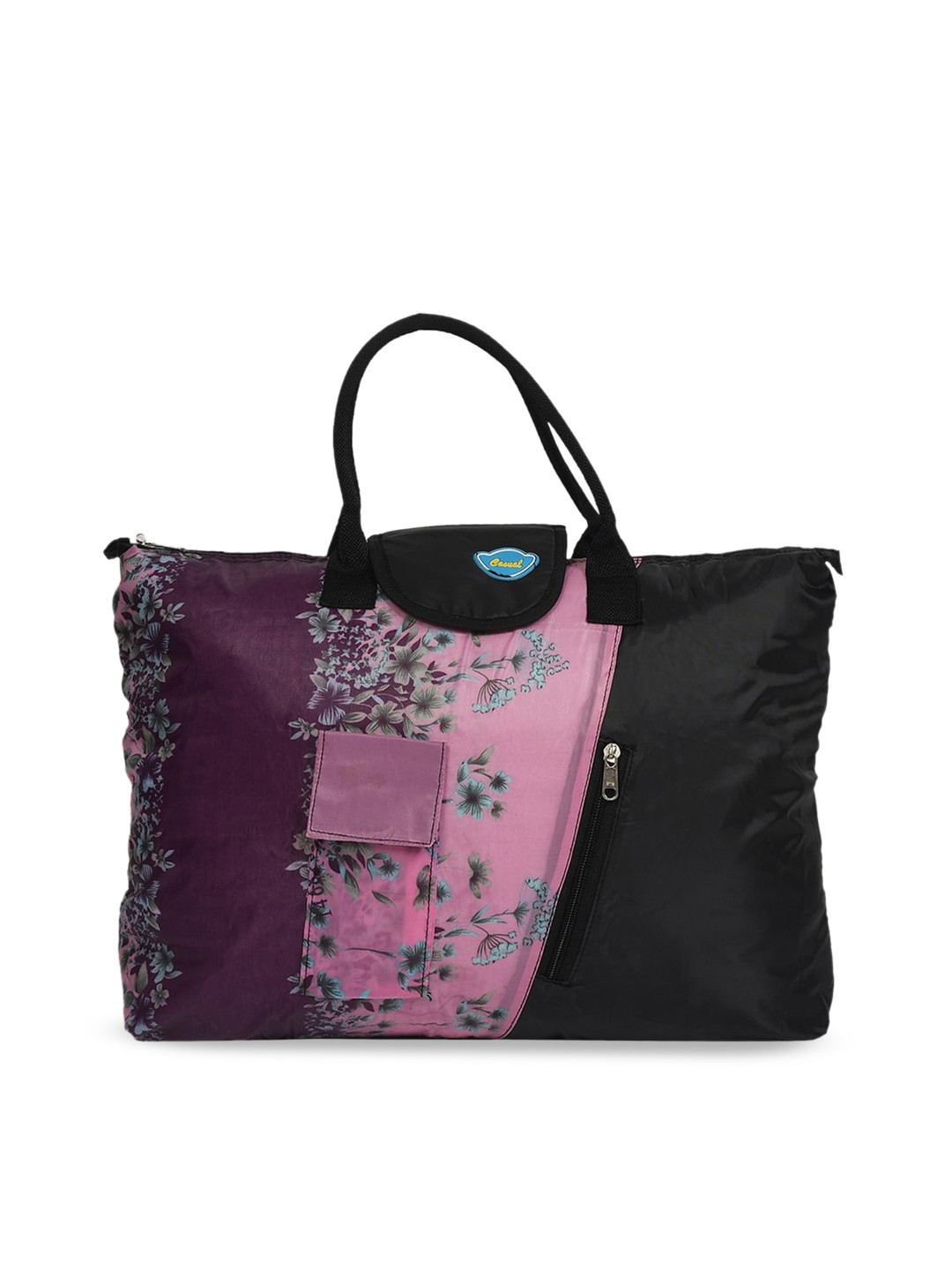 

Kuber Industries Pink Floral Printed Oversized Shopper Shoulder Bag