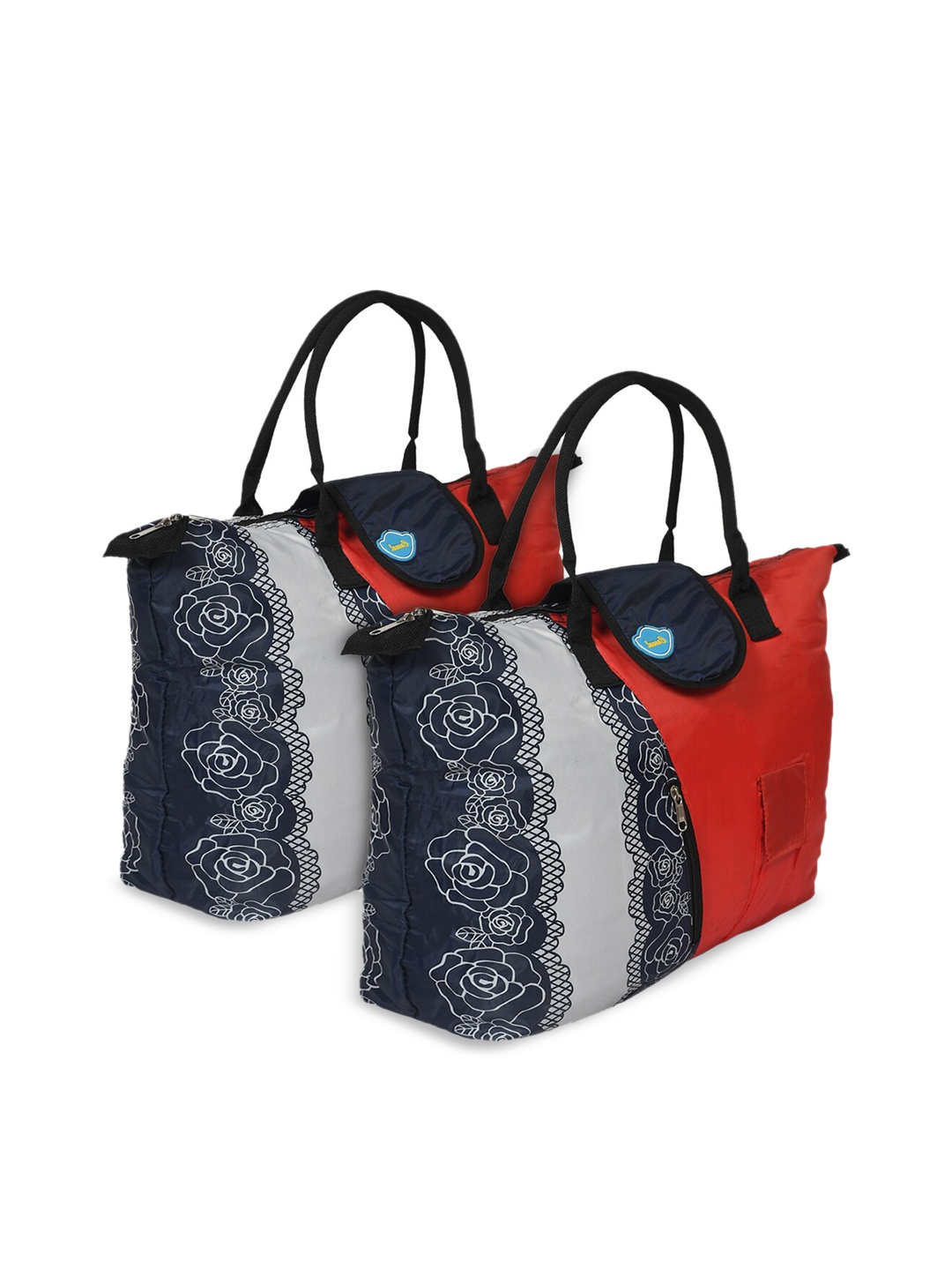 

Kuber Industries Set of 2 Red Oversized Shopper Handheld Bag