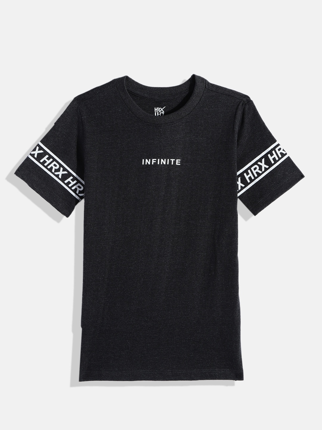 

HRX by Hrithik Roshan Boys Charcoal Grey Typography T-shirt
