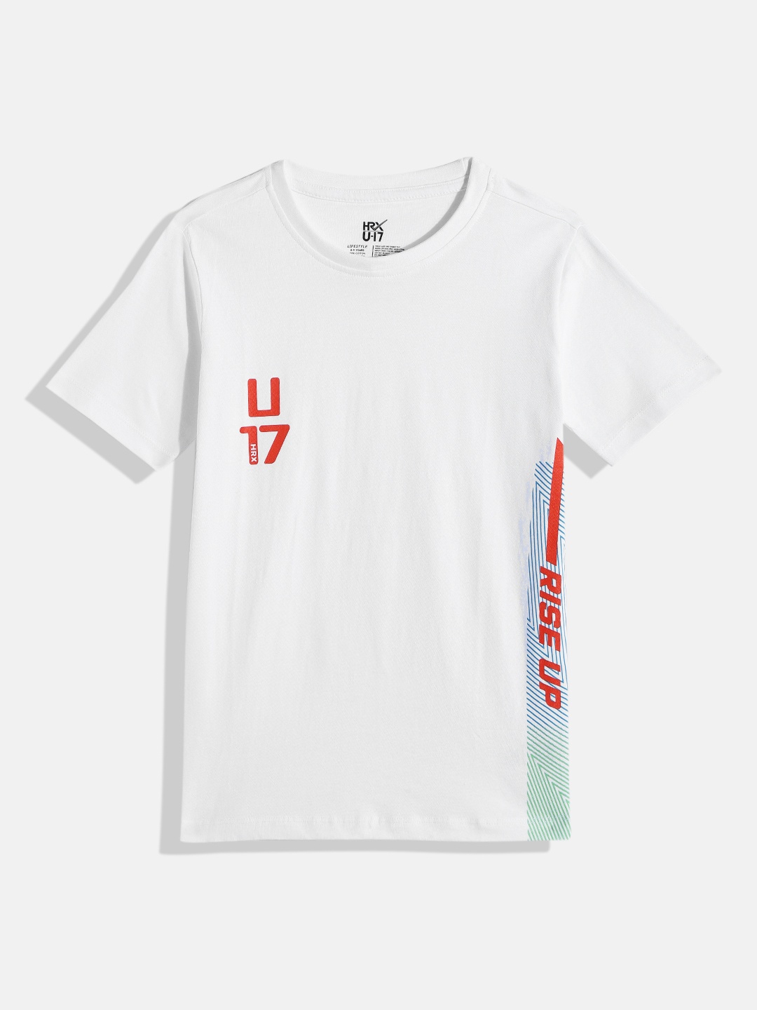 

HRX by Hrithik Roshan Boys White & Red Typography Printed Pure Cotton T-shirt