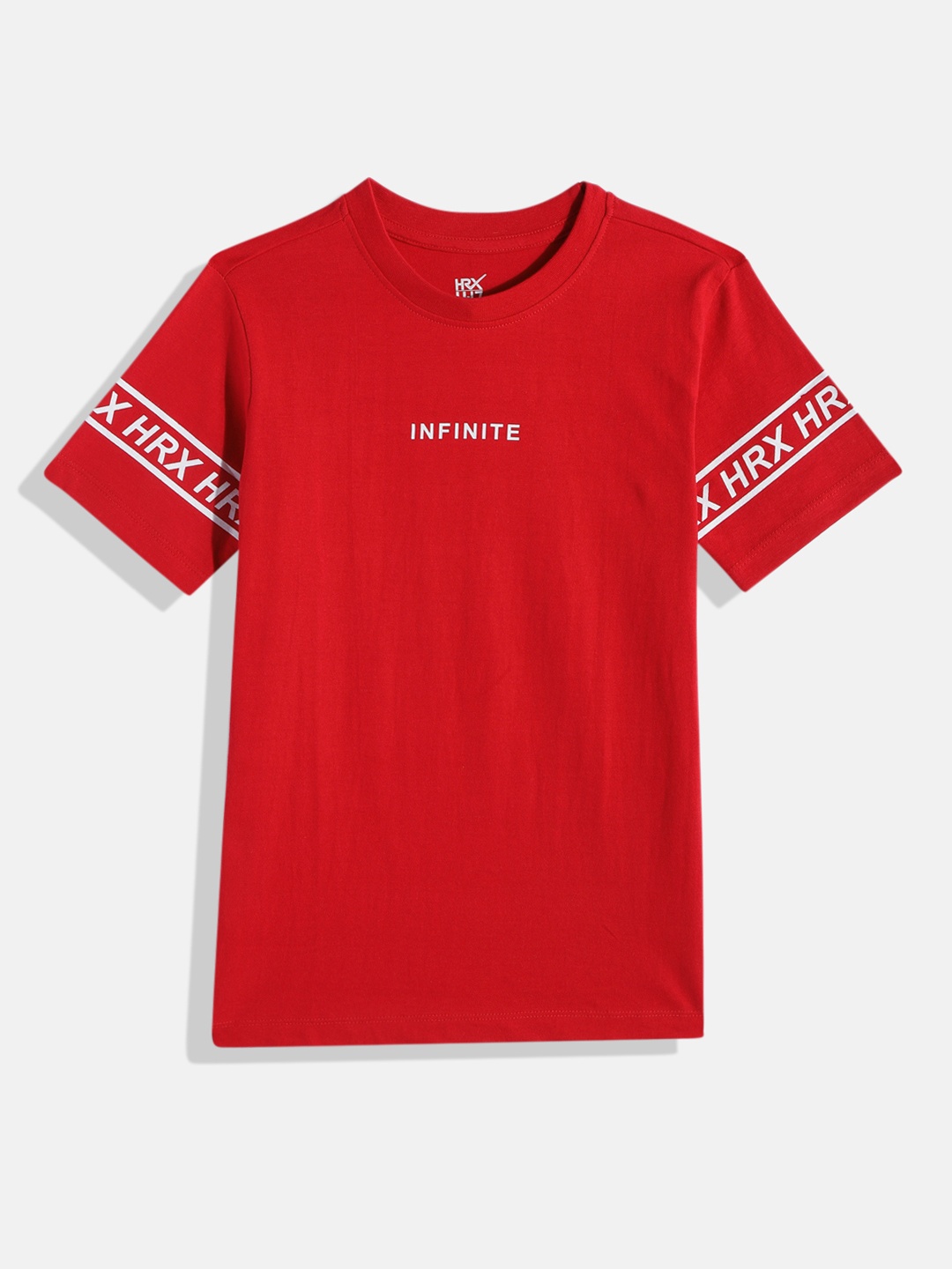

HRX by Hrithik Roshan Boys Red Typography Pure Cotton T-shirt