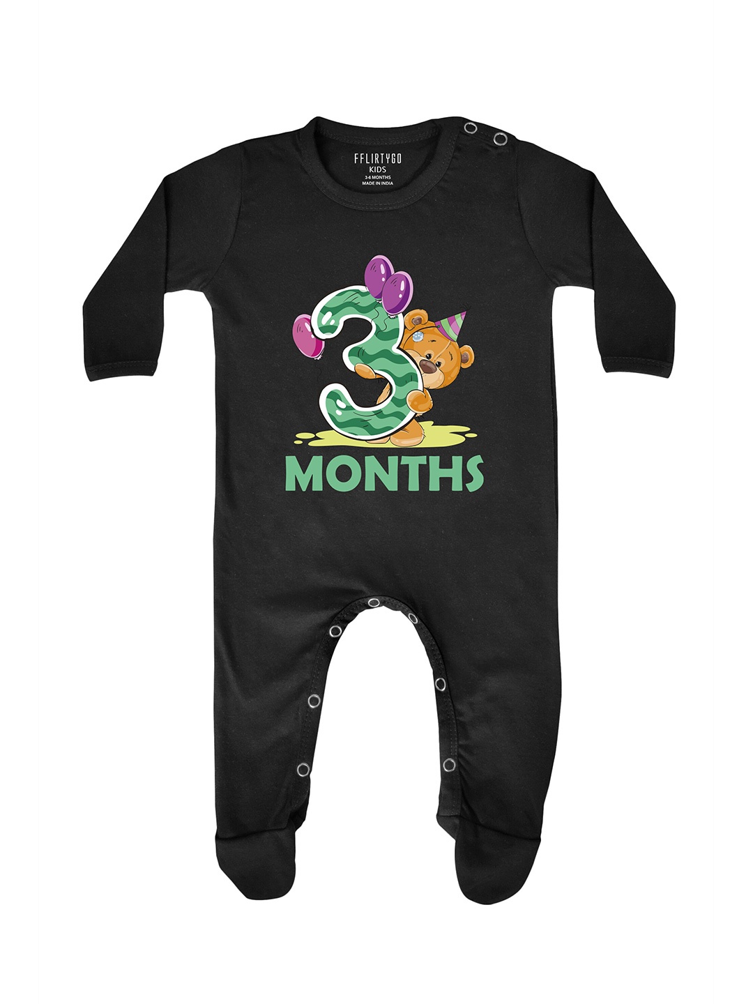 

FFLIRTYGO Unisex Kids Black & Green Printed Jumpsuit