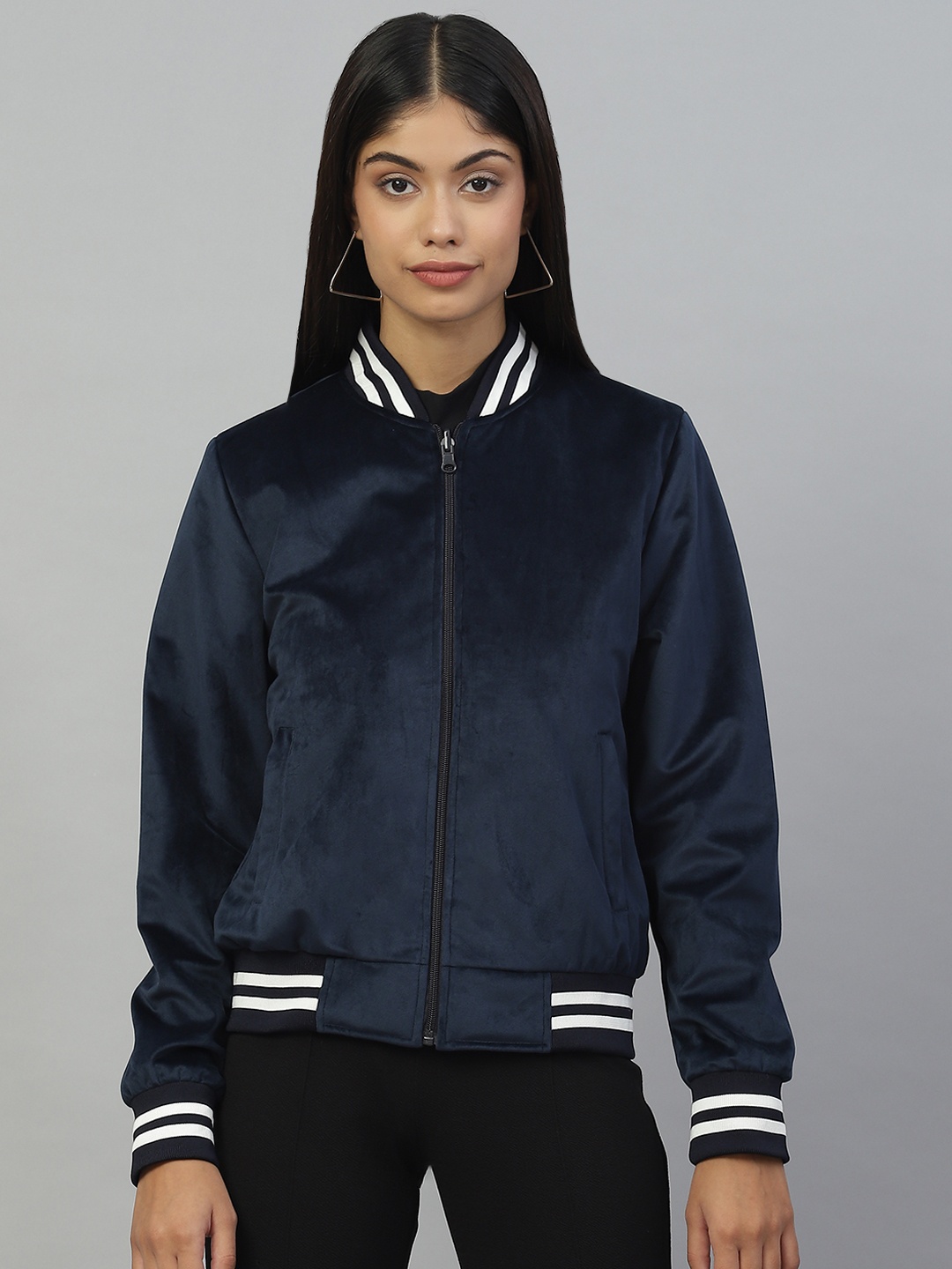 

Pierre Carlo Women Bomber Jacket, Navy blue