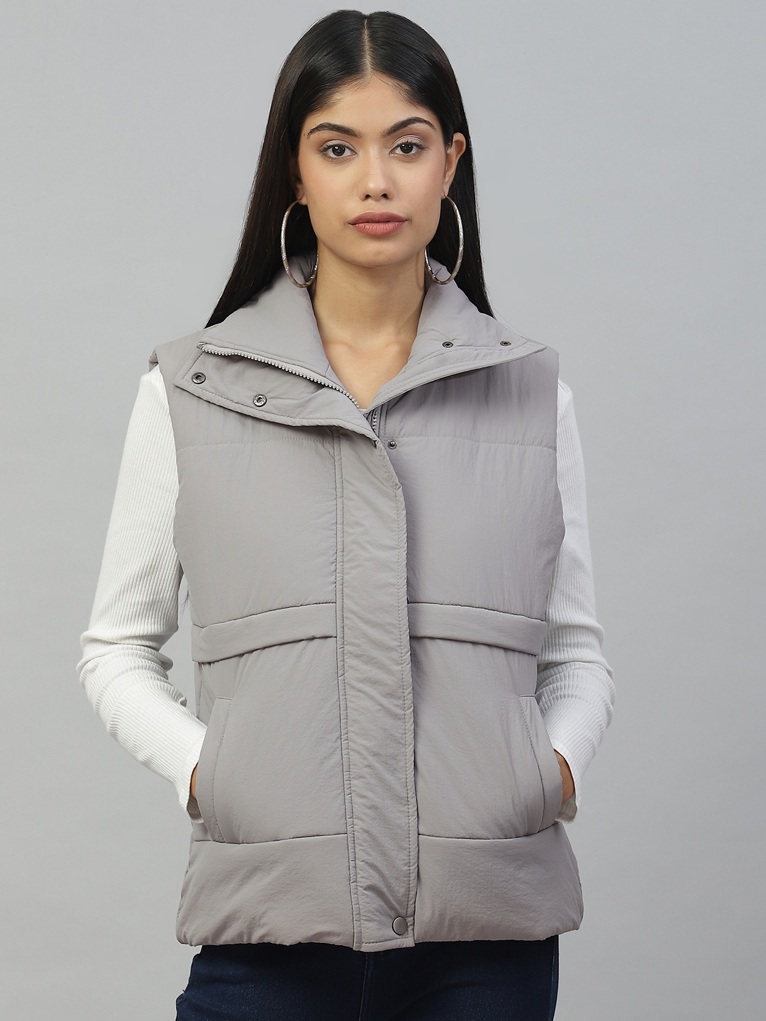 

Pierre Carlo Women Grey Padded Jacket