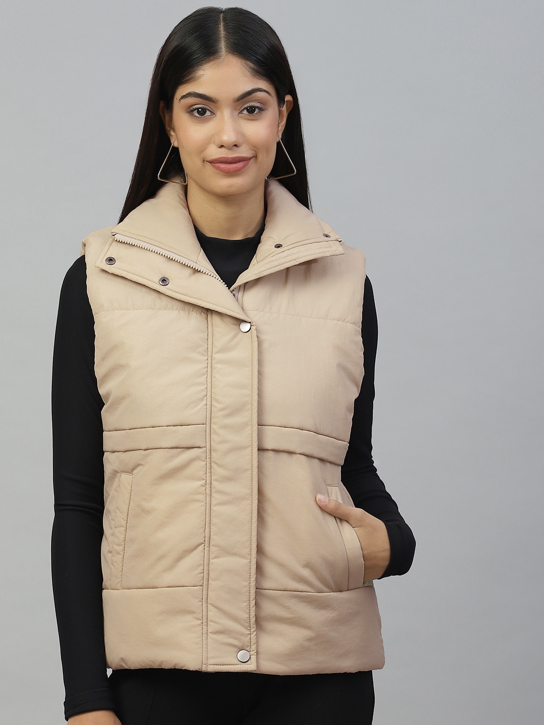 

Pierre Carlo Women Beige Padded Jacket