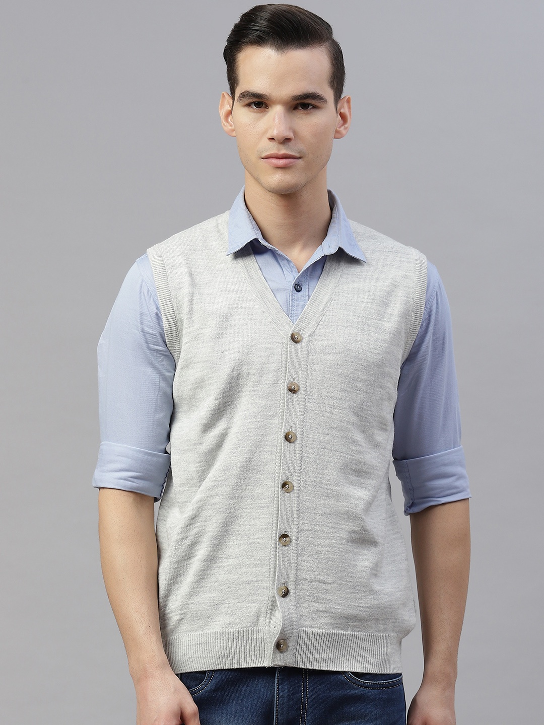 

Pierre Carlo Men Grey Cardigan