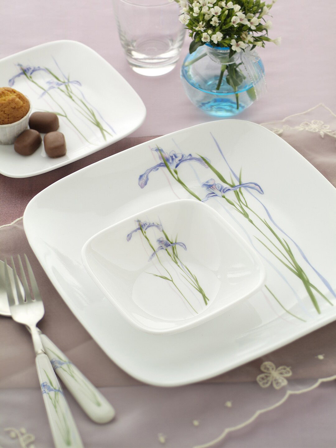 

Corelle White Set of 6 Printed Dishwasher & Microwave safe Vitrelle Glass Bowls 296ml each