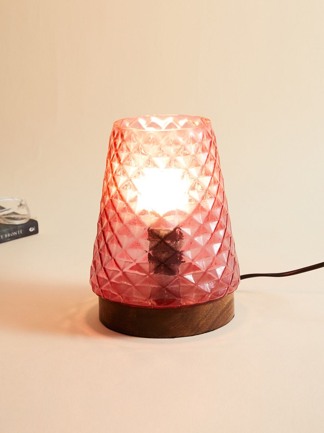 

Home Centre Corsica Fest Pink Embossed Glass Table Lamp